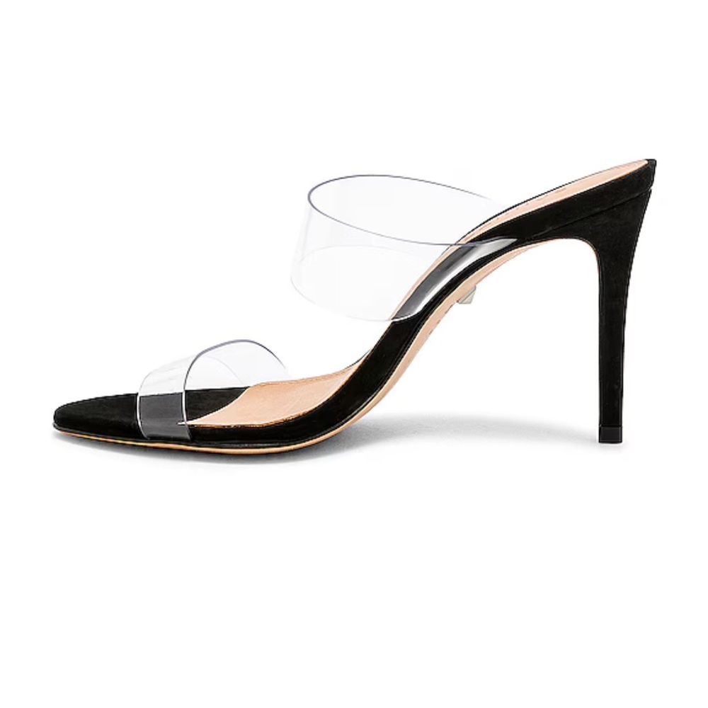 Schutz Ariella heel in Black & Transparent
